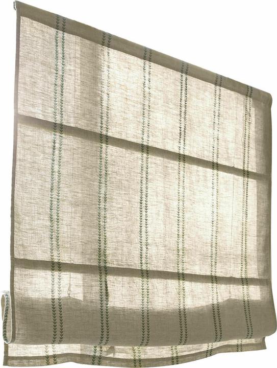 Produktbild Loberon Faltrollo Fides leinen/grün (120 x 100 cm)