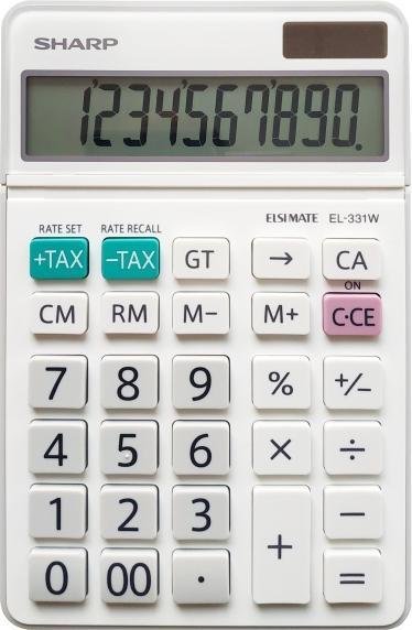 Actual product image Sharp Desk calculator white 10-digit (Batteries, Solar cells)