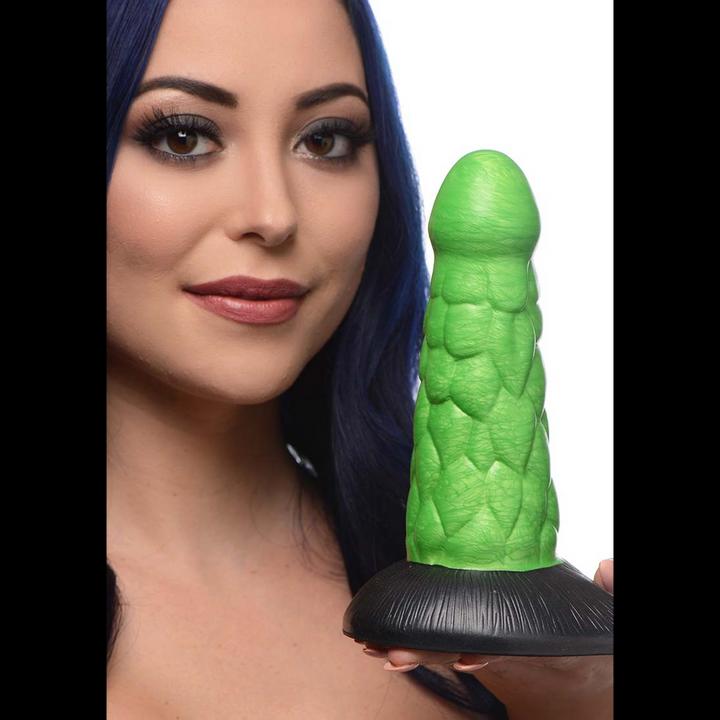 Actual product image Frisky Radioactive Reptile Thick Scaly Silicone Dildo
