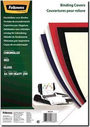 Immagine prodotto Fellowes Foglio di copertura Chromolux, lucido, rosso
