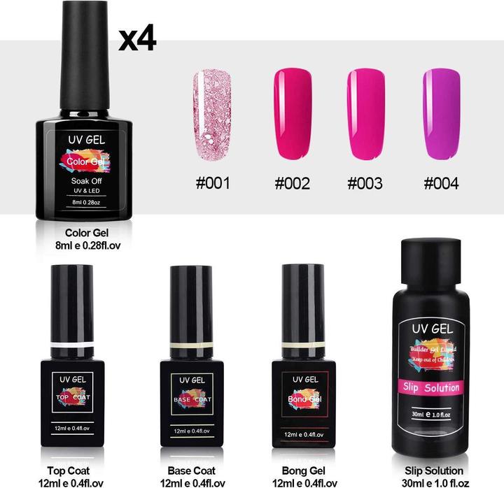 Image du produit MySweety Kit gel UV avec lampe UV (Set, 5 Changement de température Nu, 001 Rose doux, 002 Blanc, 003 Dude Pink, 004 Clair, 1 Temperature Change Rose Pink)