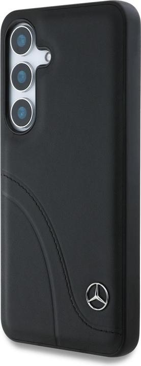 Produktbild Mercedes Leather Curved Stitches Case for Samsung Galaxy S25 - Black (Samsung Galaxy S25)