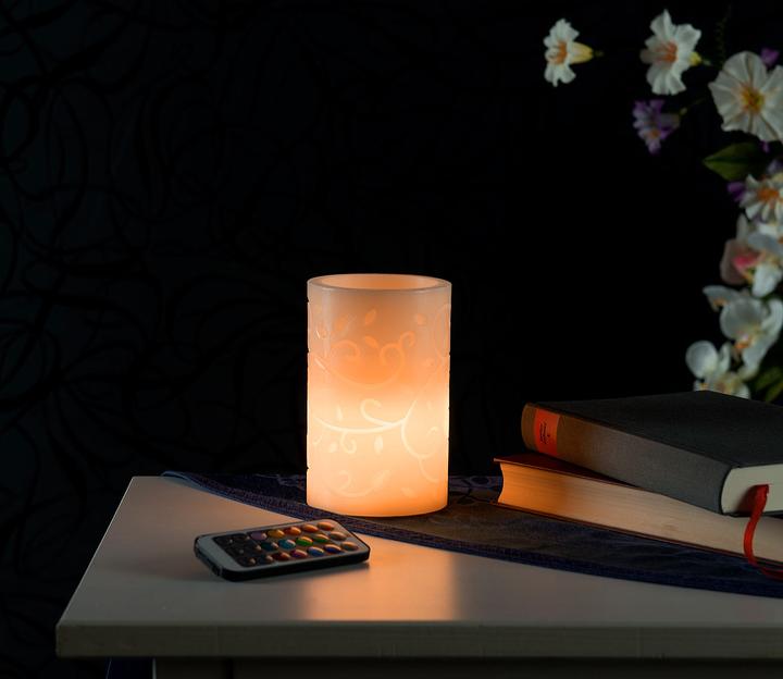 Actual product image Lunartec Real wax candle with color change, laser projector and remote control (1 x)