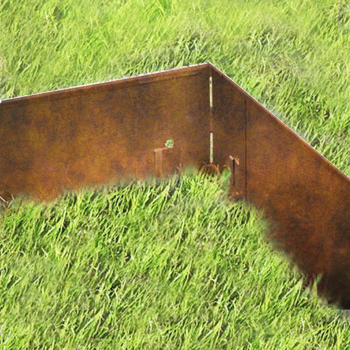 Image du produit Green Split Coin pour bordure de pelouse en acier Corten, bordure de parterre, 8 x 8 x 18,5 cm (8 cm)