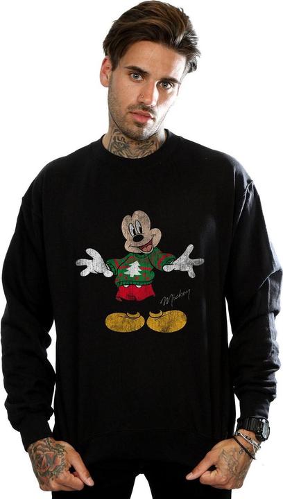 Actual product image Disney Mens Mickey Mouse Christmas Jumper Sweatshirt (M)