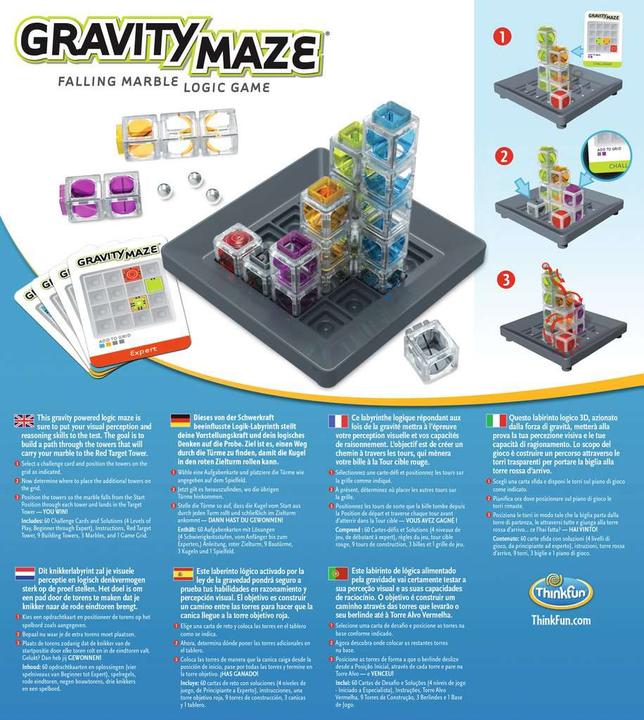 Actual product image Thinkfun Gravity Maze (German, Spanish, French, Dutch, Italian, English)