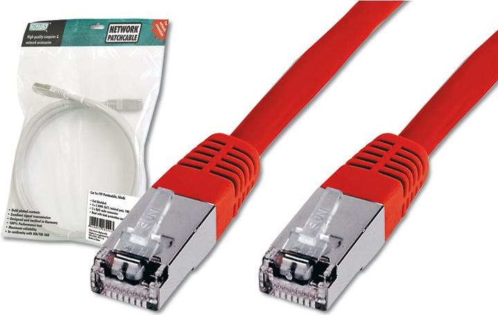 Produktbild Digitus CAT5e SF-UTP Patchk.,1m, Rot (SF/UTP, CAT5e, 1 m)