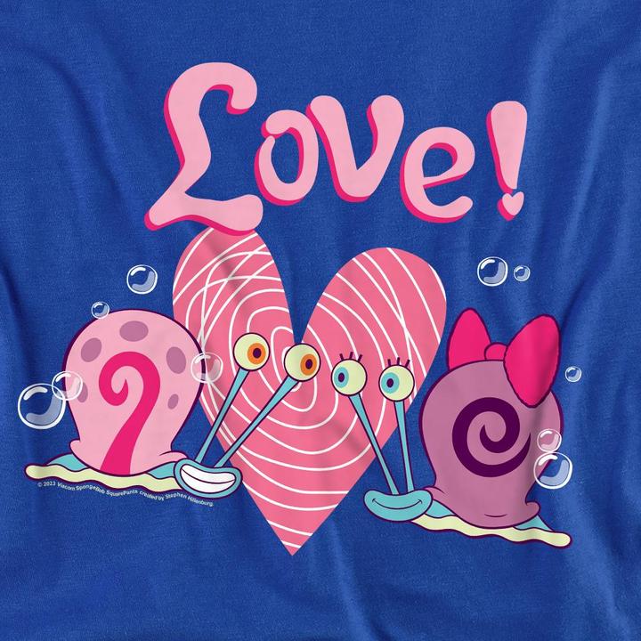 Actual product image Spongebob Squarepants Unisex Adult Valentine's Love Gary & Snellie T-Shirt (XXL)