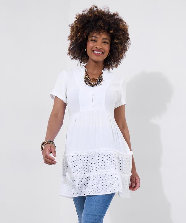 Produktbild Joe Browns Embroidered Bib Broderie Hem Cotton Tunic Dress (14)