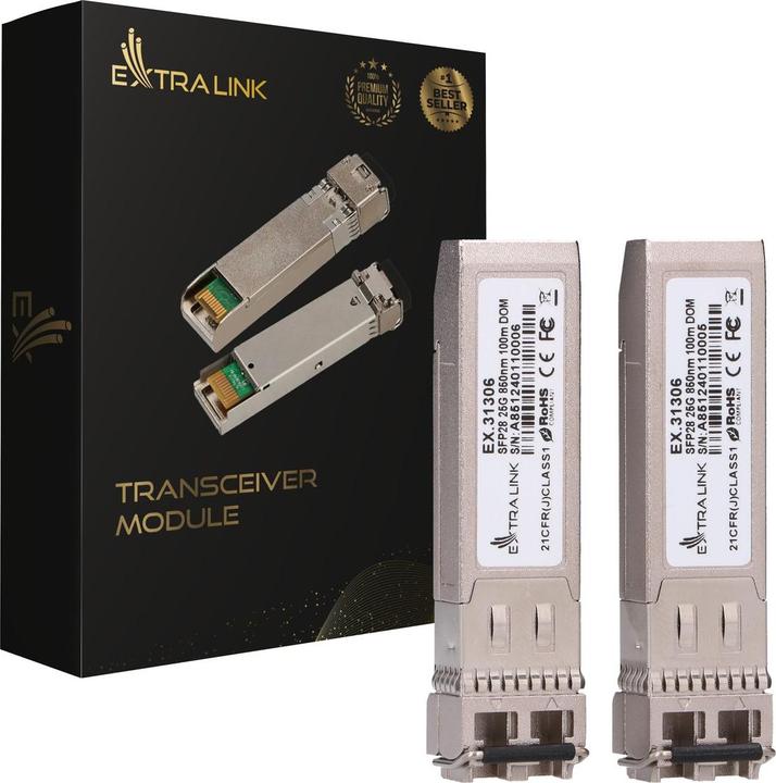 Produktbild Extralink SFP28 | SFP28 Módulo |, LC/UPC Duplex, 850nm,, multi mode, DOM