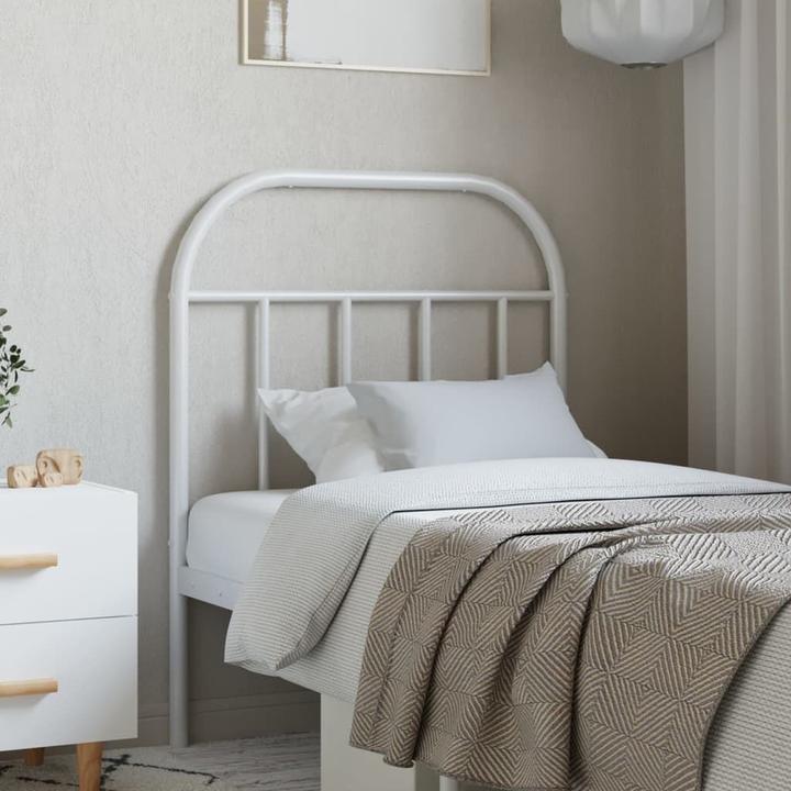 Immagine prodotto VidaXL Kopfteil Metall Weiss 75 cm, Farbe: Weiss (80 x 3 x 100 cm)