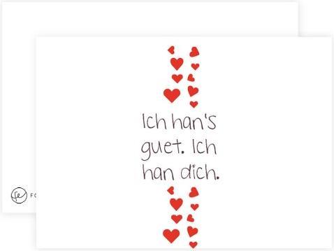 Actual product image Fotoeigenart Postkarte Ich hans guet. Ich han dich