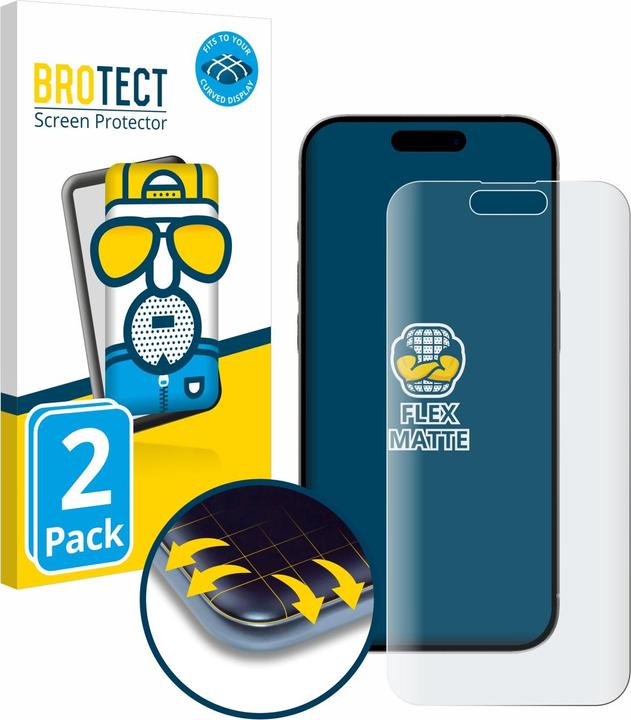 Actual product image BROTECT Full-Cover Protector Matte (2 Piece, Apple iPhone 15)
