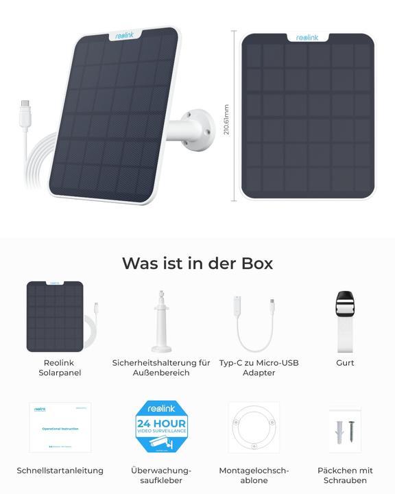 Actual product image Reolink Solar panel 2 USB-C (Solar panel)
