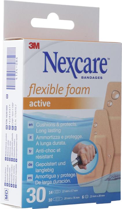 Actual product image Nexcare Pflaster Flexible Foam Active 3 Grössen assortiert (8 x)