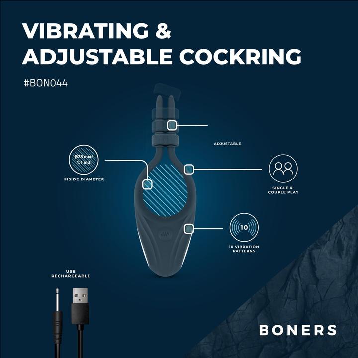 Image du produit Boners Cockring Ajustable - Bleu (4 cm)