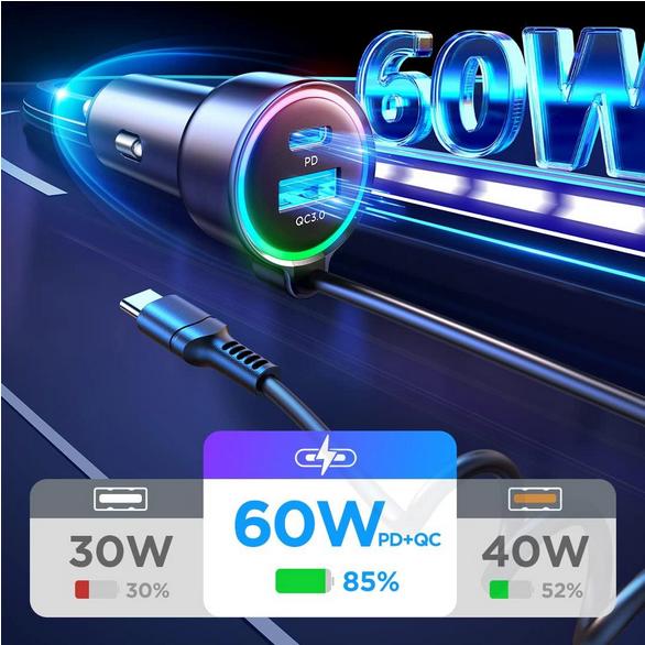Produktbild Joyroom 3 in 1 Wired Car Charger