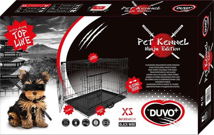 Actual product image EBI Duvo+ wire cage Ninja Edition with sliding door (Dog, Foldable)