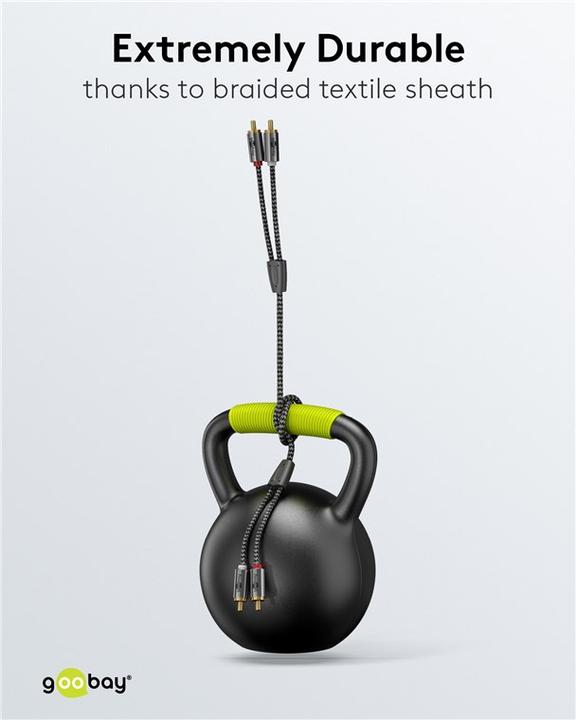 Produktbild Goobay Stereo-Cinchkabel, 1 m, Sharkskin Grey (1 m, Cinch)