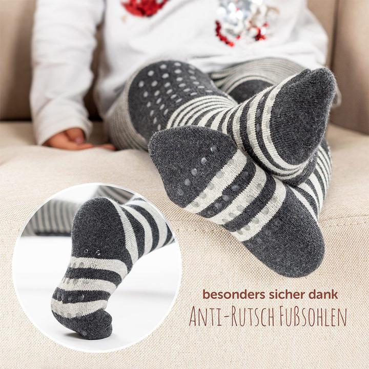 Produktbild La Loona LaLoona Baby-Strumpfhosen Krabbelstrumpfhose - Streifen Grau - (74/80)
