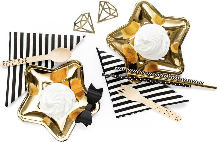 Immagine prodotto Partydeco Posate in legno con motivi neri (18 x)