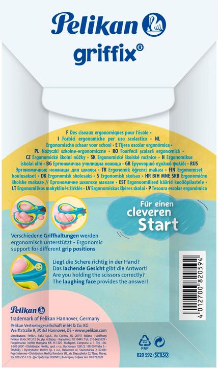 Image du produit Magni Ciseaux scolaires griffix LH pointus 15cm Neon FreshBlue (14 cm)