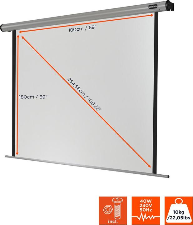 Produktbild Celexon Motor, Home Cinema, Leinwand, 1:1 (100.39", 1:1)