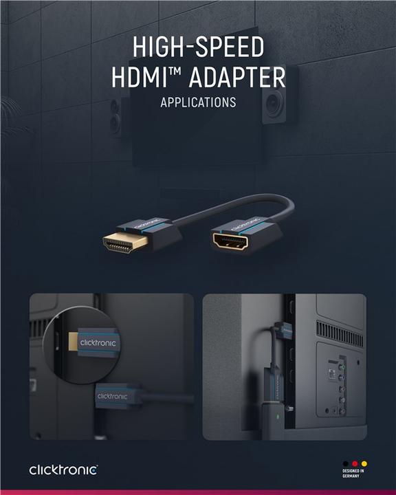 Image du produit Goobay Clicktronic Adaptateur HDMI flexible 0.1m (0.10 m, HDMI)