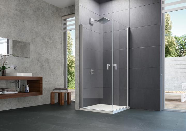 Image du produit Hüppe Design pure largeur de porte battante : 98cm d'arrêt à gauche et à droite pour le receveur (211 cm, 107 cm, 11 cm)