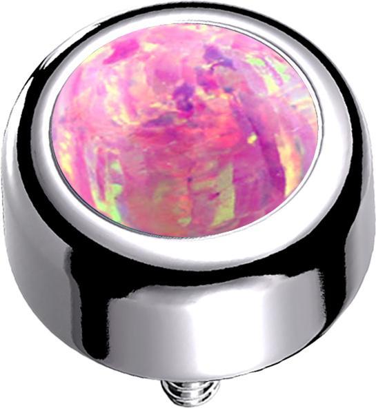Immagine prodotto Star Piercing Cilindro dell'ancora dermica argento con rosa opalino (senza ottone, Titanio G23)