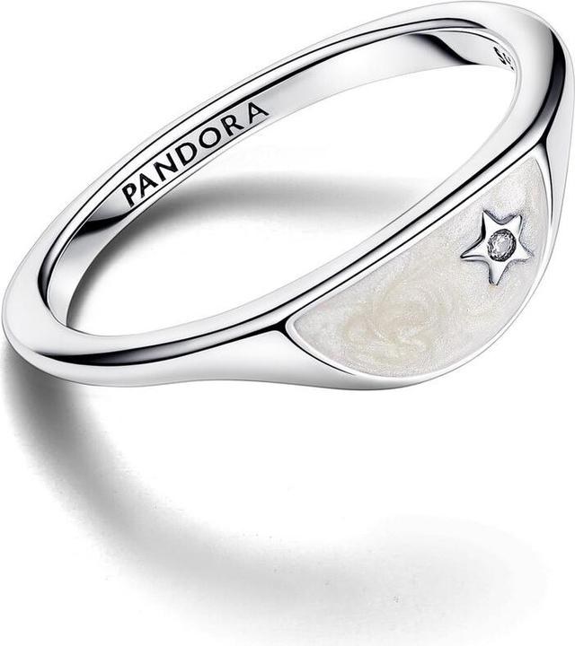 Actual product image Pandora ME Halved enamel signet ring (50, 925 Silver)
