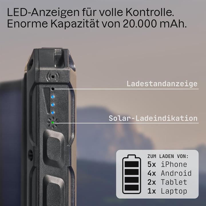Produktbild Roboparts SP26W Handy-Solarladegerät für Camping und Outdoor (20000 mAh, 8 W)