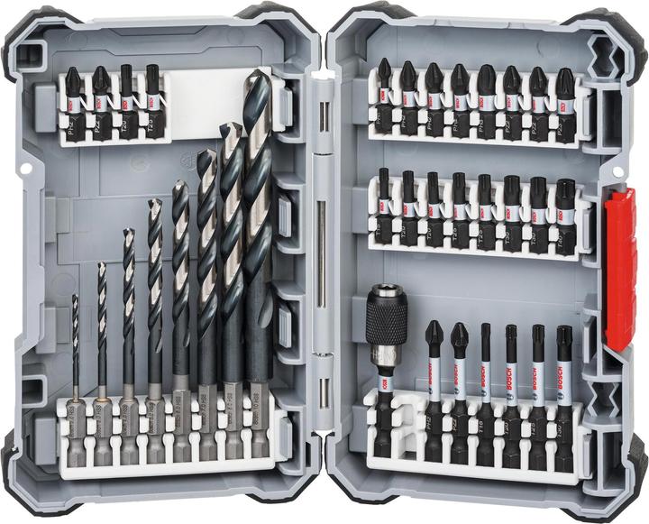 Bosch Professional Zubehör Jeu de 35 forets et embouts de vissage HSS Impact Control (6 mm, 7 mm, 5 mm, 3/8", 10mm, 8 mm, 3/4", 1/4", 2 mm, 1/2", 4 mm)