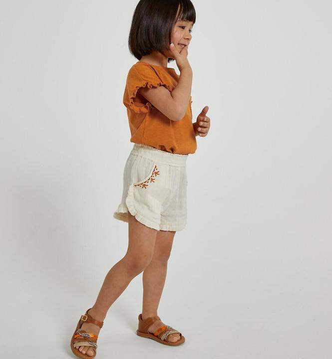 Produktbild La Redoute Collections Bestickte Volant-Shorts mit Musselinfutter (94)