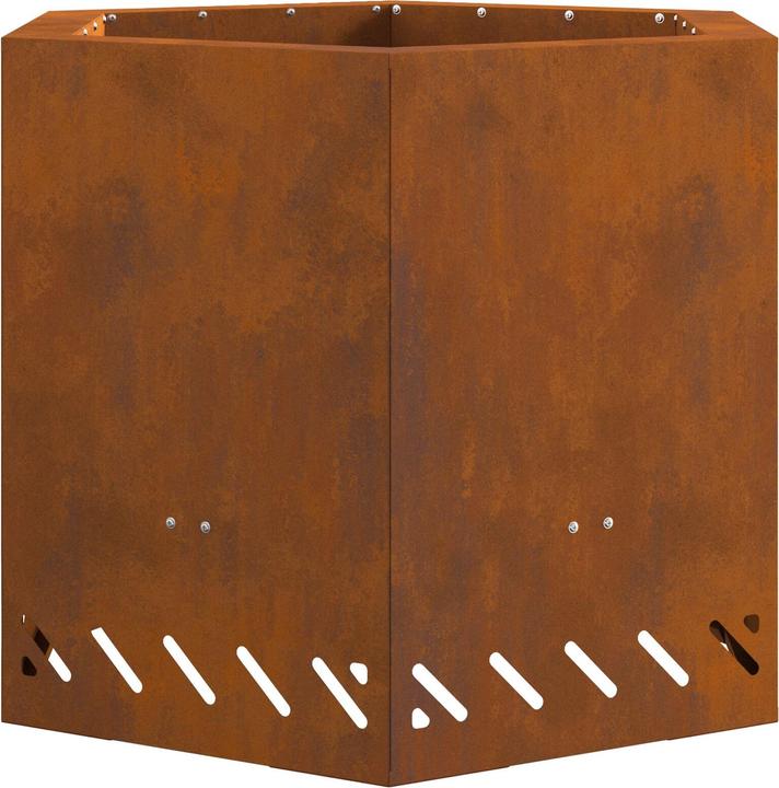 Image du produit VidaXL Foyer à faible émission de fumée Hexagonal 58x58x51 cm Acier résistant aux intempéries (58 cm)
