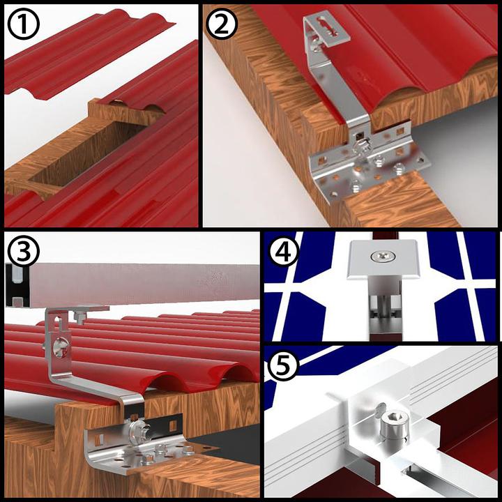 Image du produit Revolt Kit de montage sur toit de 102 pièces pour 6 panneaux solaires