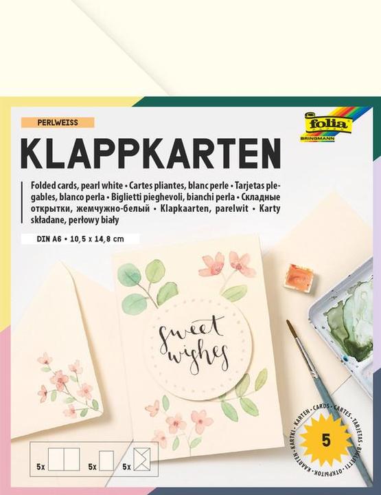 Produktbild Folia Doppelkarten rechteckig 220 g/m2 (5 Stk.)