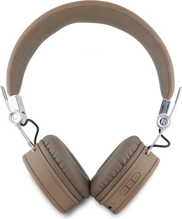 Produktbild Guess PU Grained Triangle Logo ENC Kabellose Kopfhörer Bluetooth Headset - Braun (ANC, 32 h, Kabellos)