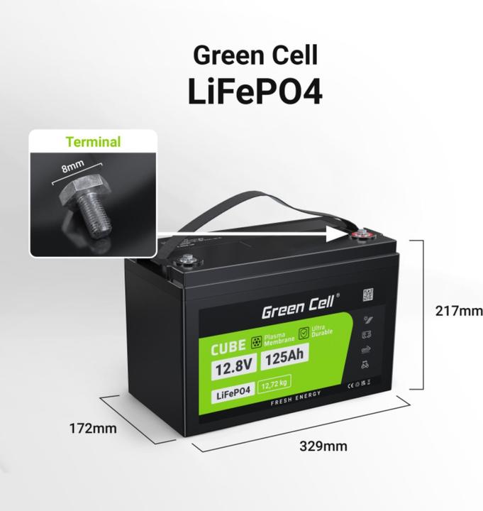 Image du produit GreenCell Batterie d'alimentation (12.80 V, 125 Ah)