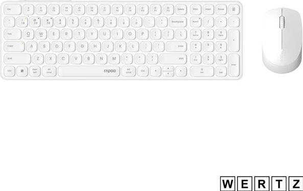 Actual product image Rapoo Kabelloses Multimodus-Deskset 9710M, QWERTZ, weiss (00228038) (DE, Wireless)