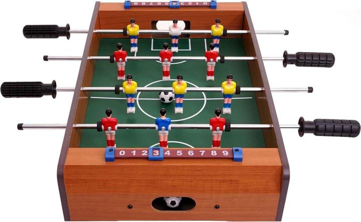 Produktbild Swisshandel24 Mini Fussballkicker, Tischspiel Tischkicker inklusive Zubehör, Holz 51x31x10cm