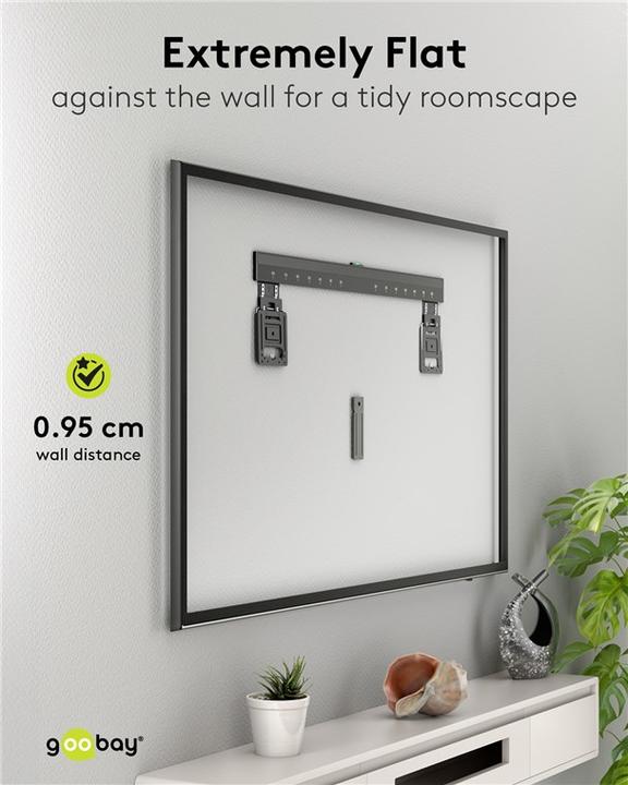 Image du produit Goobay Support TV mural Basic FIX XL Ultraslim 43-100z 75kg 9,5mm distance du mur (Mur, 100", 75 kg)