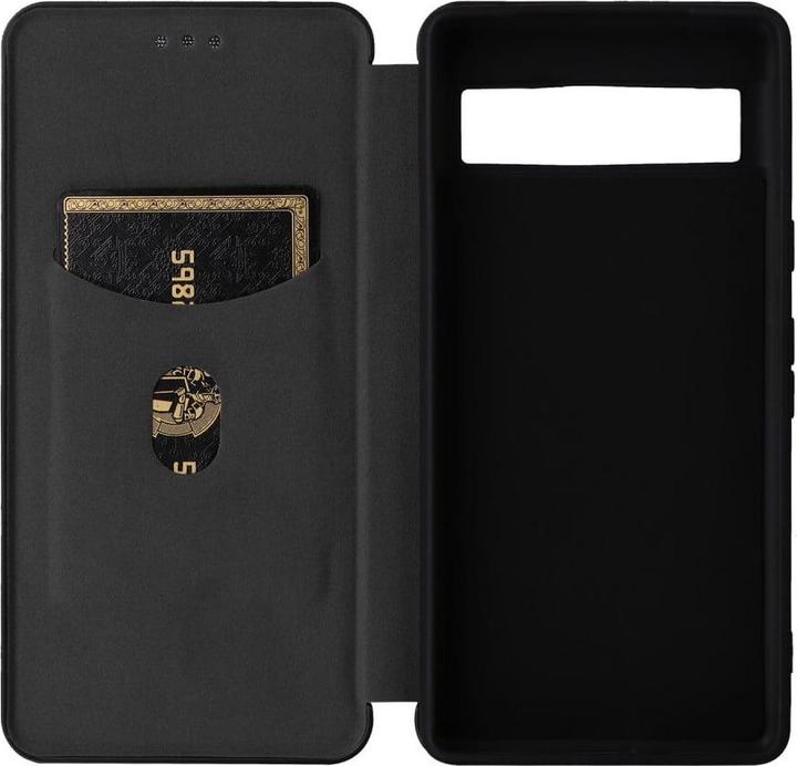 Produktbild Cover-Discount Google Pixel 7a - Carbon Look Flip Case schwarz (Google Pixel 7a)