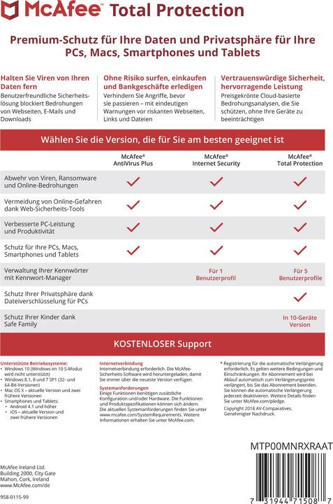 Produktbild McAfee Total Protection (1 User, 12 Monate)