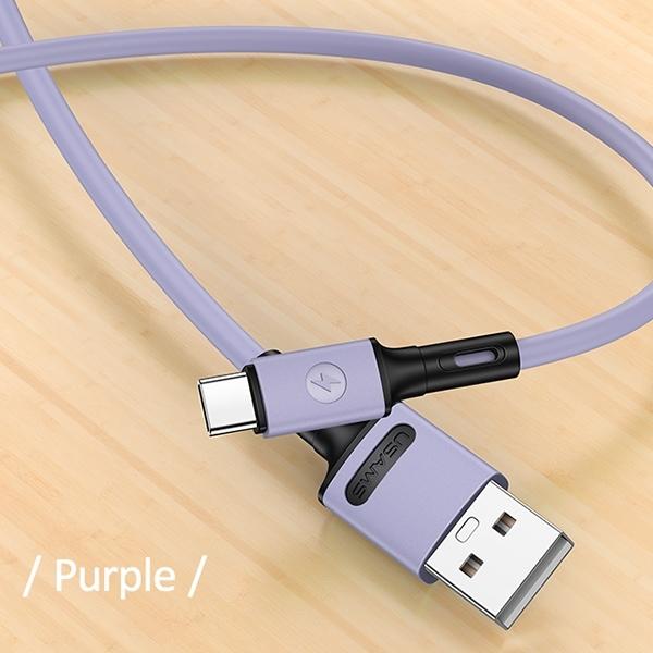 Image du produit Usams Câble U52 USB-C 2A Fast Charge 1m purpurowy/purple SJ436USB04 (US-SJ436) (1 m, USB 3.2 Gen 1)
