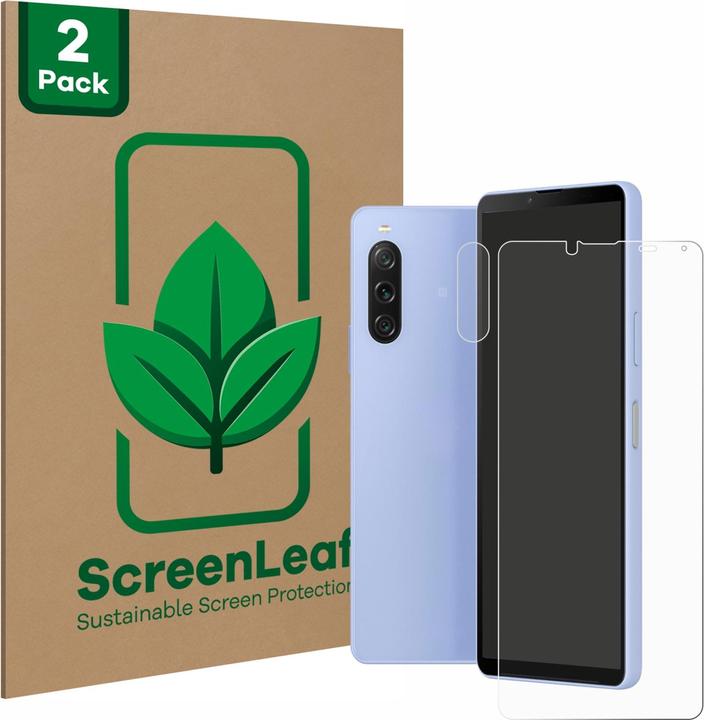 Actual product image ScreenLeaf Protective film sustainable screen protector screen protector film clear transparent (2 Piece, Sony Xperia 10 V)