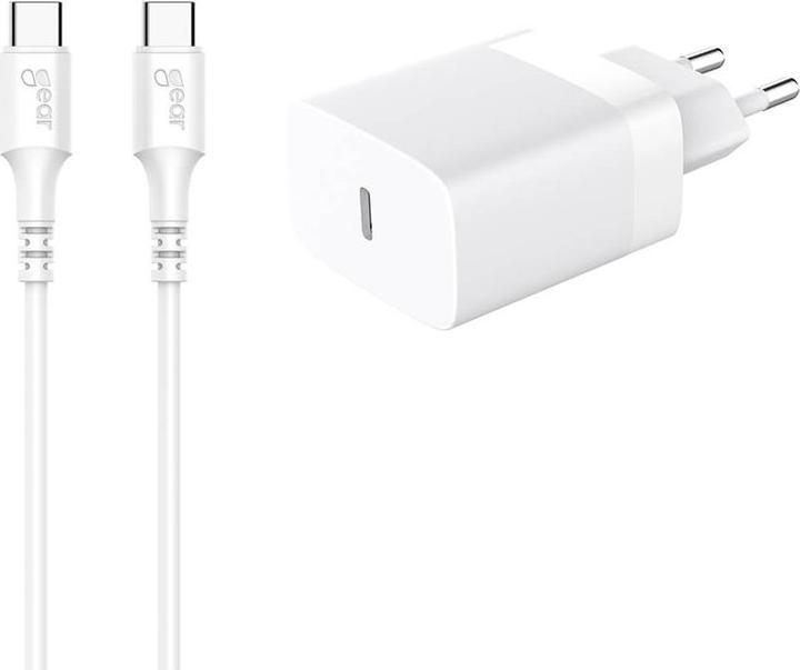 Produktbild Gear Ladegerät 220 V 1xUSB-C Weiss PD/PPS 30 W + 1 m Kabel USB-C auf USB-C (30 W)