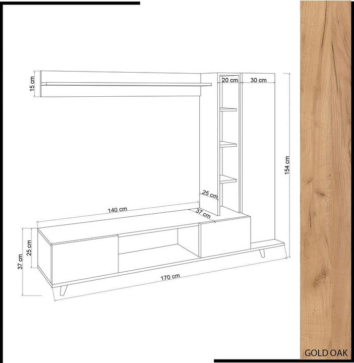 Actual product image Homitis Hector (140 x 25 x 37 cm)