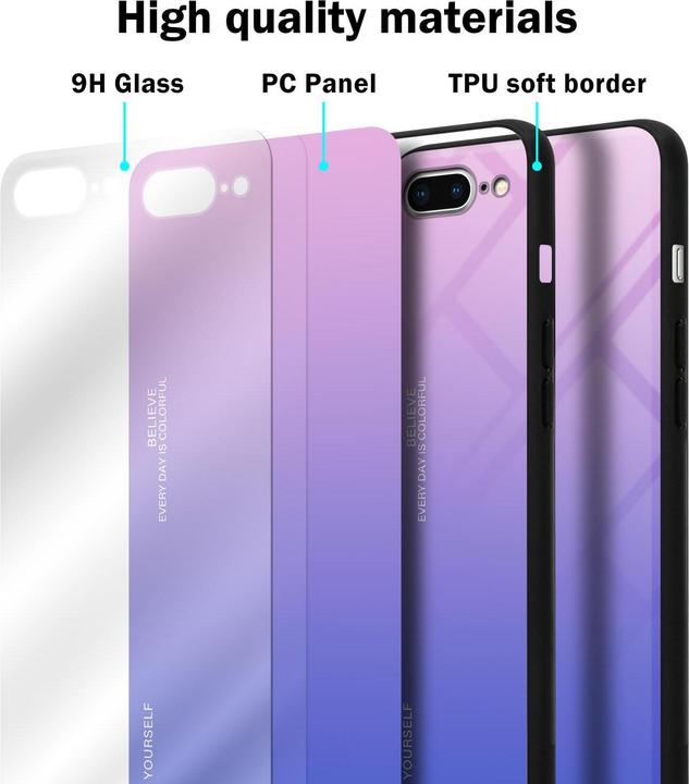 Produktbild Cadorabo TPU 2 Farben Glas Cover (Apple iPhone 7 Plus, Apple iPhone 7s Plus)
