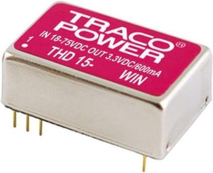 Actual product image TracoPower DC/DC converter,9-36Vi,+/-12Vo 625mA,15W